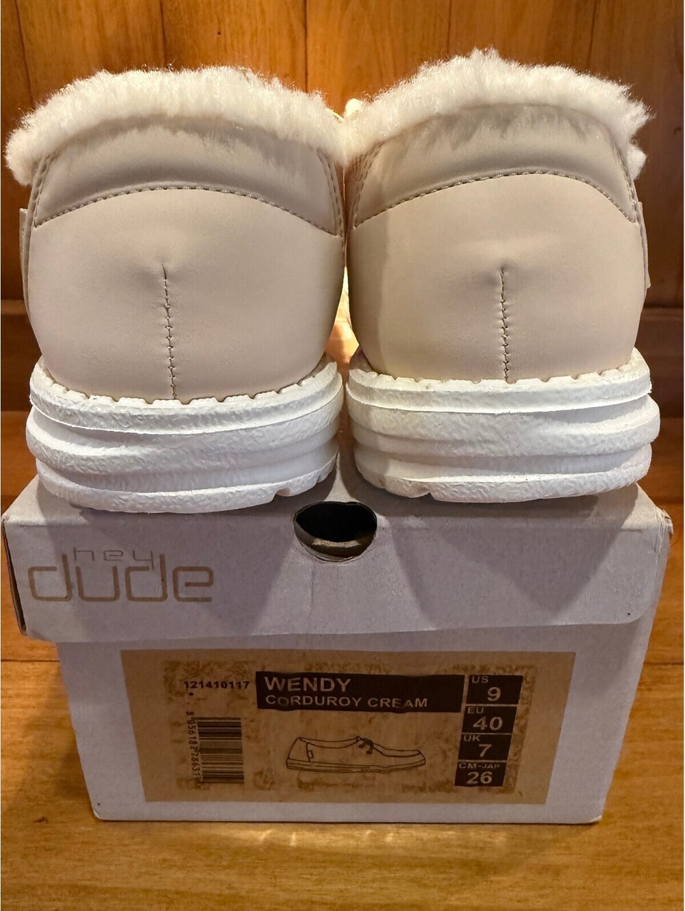 New Hey Dude Wendy Corduroy Cream Casual Slip-On Shoes Women's Size 9 US - Picture 9 of 11